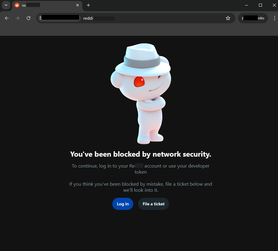 you've been blocked by network security